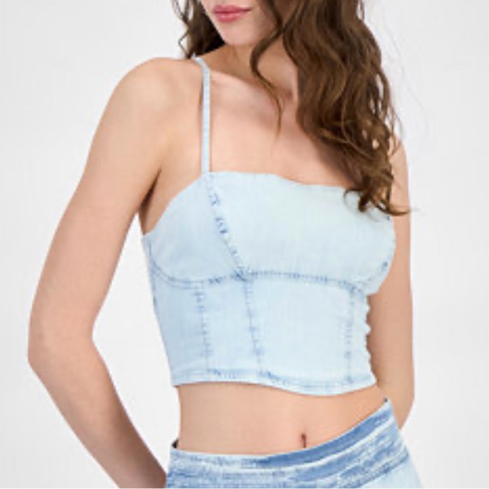 Boho Guess Denim Crop Top. NWT